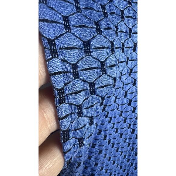 Habitat Sleeveless Drop Waist Textured Blue Scoop Neck Lagenlook MIDI Dress Sz L - Picture 5 of 12